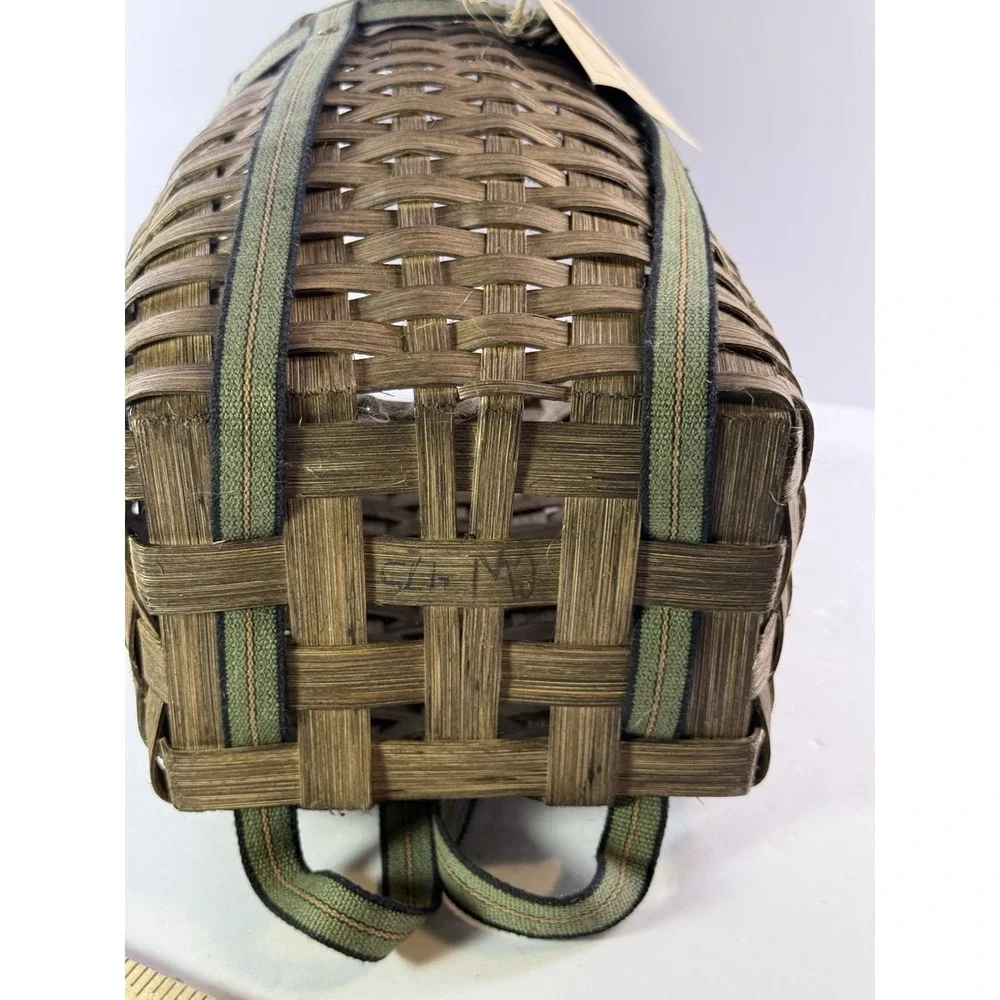 Mountain Weavers Guild Adirondack Woven Pack Basket Backpack Signed Tag 11.5